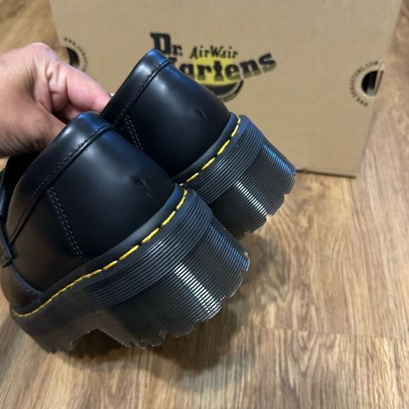 DR MARTENS Adrian Quad black leather platform loafers slip on shoes women’s 9 - Picture 4 of 7